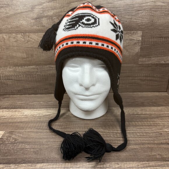 Philadelphia Flyers 47 Brand Beanie Winter Hat Black Orange White NHL Hockey - Picture 1 of 8